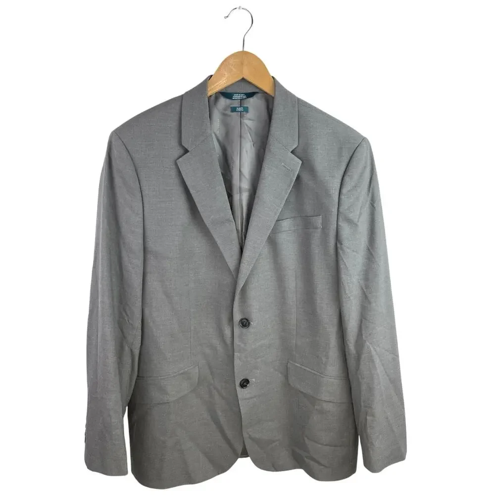 Perry Ellis Men's Gray Slim Fit Stretch Notch Lapel Two Button Suit Jacket 44S